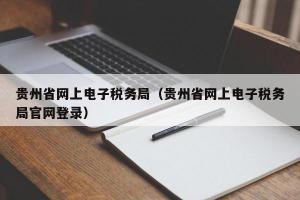 贵州省网上电子税务局（贵州省网上电子税务局官网登录）