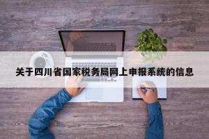 关于四川省国家税务局网上申报系统的信息