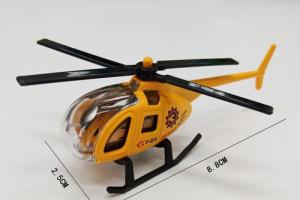 合金直升机模型仿真迷你卡通金属回力小飞机玩具儿童男孩礼品摆件