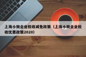上海小微企业税收减免政策（上海小微企业税收优惠政策2024）
