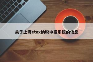 关于上海etax纳税申报系统的信息