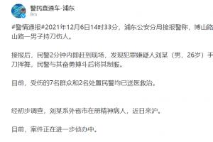 上海一男子持刀砍人致9伤 含2民警（目前，案件正在进一步侦办中）