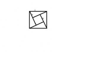 图中是四个一样的直角三角形组成的正方形,直角三角形的两个直角边
