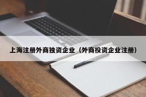 上海注册外商独资企业（外商投资企业注册）